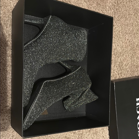 Coach Glitter Black Heels - Picture 1 of 5